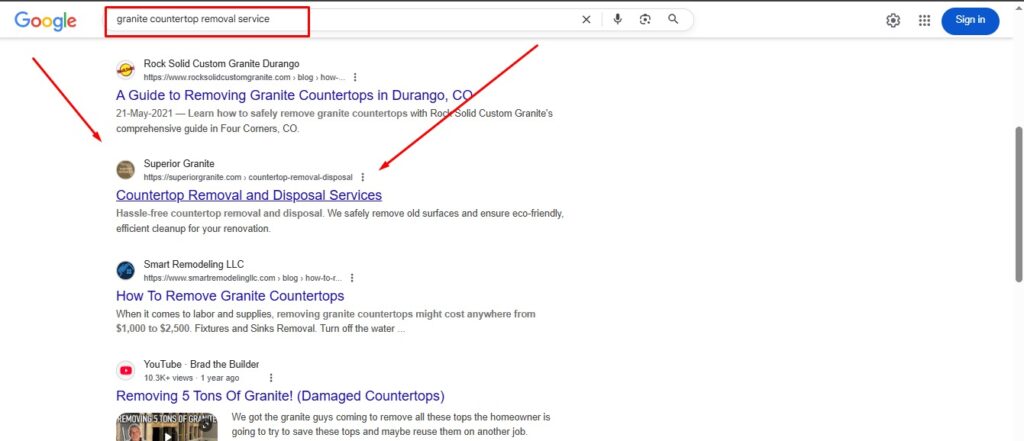 Google ranking