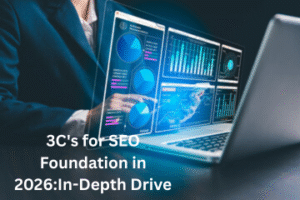 Professional analyzing SEO data on laptop screen.