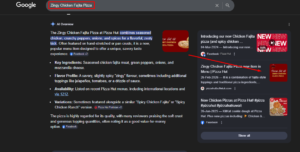 Pizza Hut Zingy Chicken Fajita Pizza with seasoned chicken, crunchy peppers, and mozzarella cheese