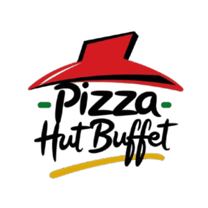Pizza Hut Buffet logo with iconic red roof and brush script typography