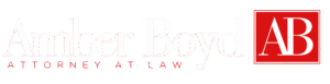 Official logo of Amber Boyd Attorney at Law featuring a red square icon with 'AB' initials and white serif typography.