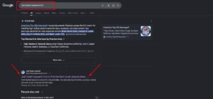 Google search results for 'Just Great Lawyers in U.S' showing an AI Overview and a direct link to the Just Great Lawyers directory website.