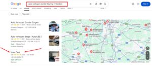 Imex Cars homepage featuring 'Sell my car for the highest price' service with a 2-hour fast processing guarantee in Belgium.