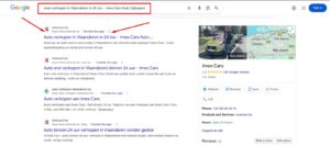 Imex Cars homepage featuring 'Sell my car for the highest price' service with a 2-hour fast processing guarantee in Belgium.