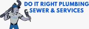 Do It Right Plumbing Sewer & Services logo featuring a plumber cartoon holding a wrench.