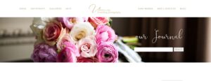 Unveiled Wedding Photography banner featuring a beautiful pink and white rose bouquet for wedding inspiration.