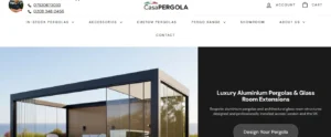 Luxury aluminium pergola and glass room extension by CasaPERGOLA installed in a modern outdoor setting.