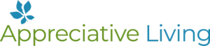 Appreciative Living official logo in green and blue horizontal format.