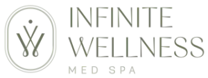Infinite Wellness Med Spa logo with an elegant "IW" monogram icon.