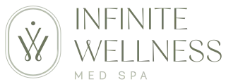Infinite Wellness Med Spa logo with an elegant "IW" monogram icon.