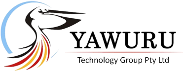 Yawuru Technology Group Pty Ltd logo featuring a stylized bird icon with Indigenous Australian colors and a blue arc.