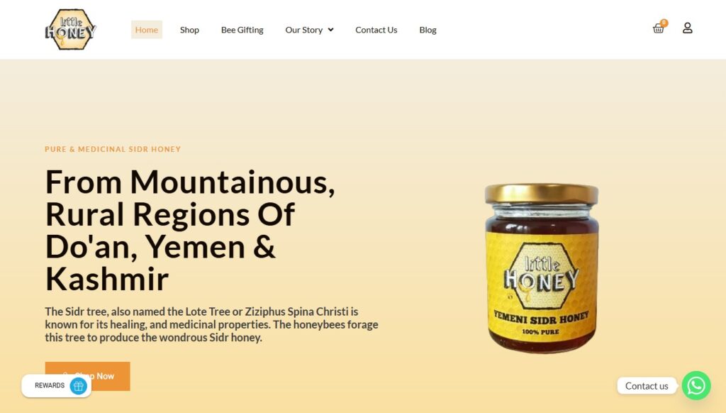 Little Honey singapore logo featuring hand-drawn style typography on a golden honeycomb background.